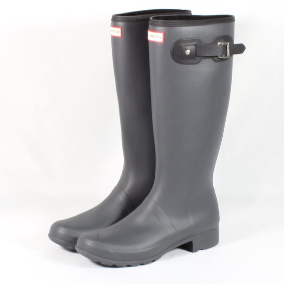 Hunter Shoes - Hunter Original Tall Matte Gray Rubber Rain Boots